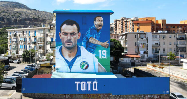 Murales Totò Schillaci Foto by VediPalermo